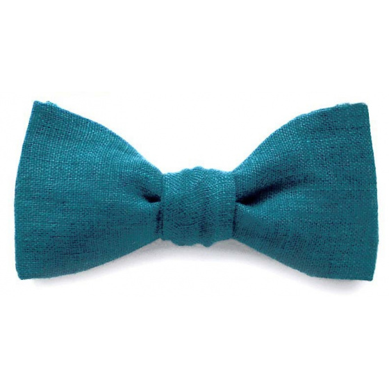 Duck Blue Linen Bow Tie Le Coq En Pap Reference 17707 Chapellerie