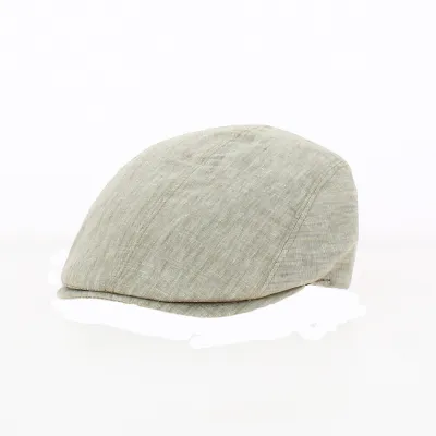 Beige Linen Flat Cap - Traclet Reference: 18031