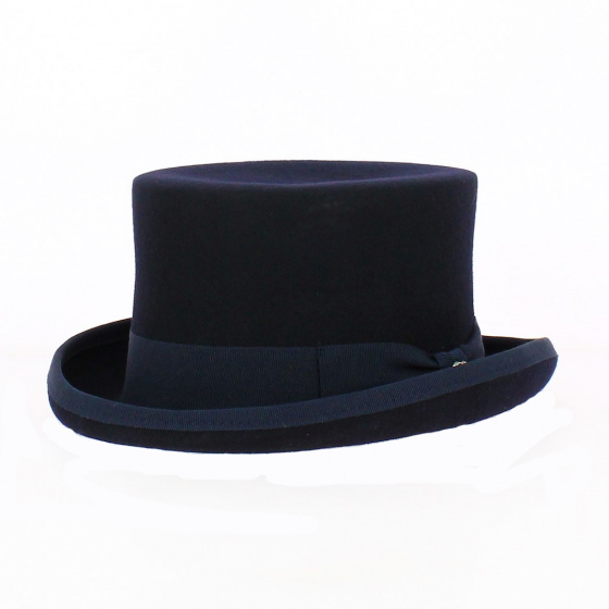 Navy Wool Felt Top Hat Unieux - Fléchet