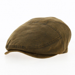 Flat Cap Waxed Cotton Brown - Traclet