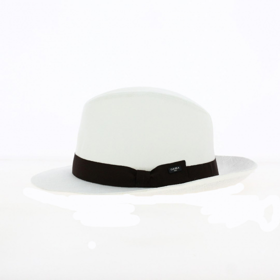 White Linen Fedora Hat - Guerra 1855