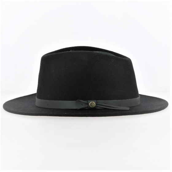 Black Wool Felt Fedora - Traclet