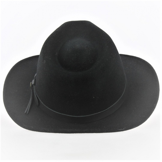 Black Wool Felt Fedora - Traclet