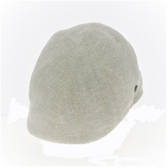 Domed Gent Linen Cap in Beige - City Sport