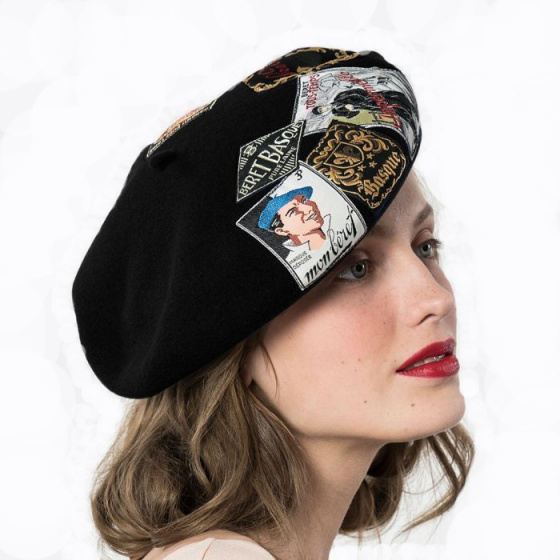 Black Wool Eridan Beret - Heritage by Laulhère Black Wool Eridan Beret - Heritage by Laulhère