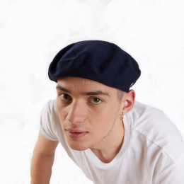 Blue Cotton Summer Pluma Beret - Heritage by Laulhère