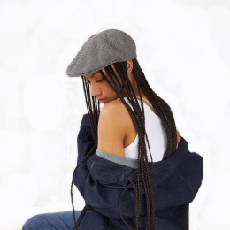 Summer Basque Beret Gabe Navy & Beige - Laulhère