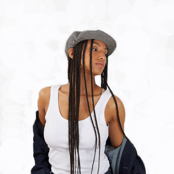 Summer Basque Beret Gabe Navy & Beige - Laulhère