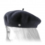 Black Wool Tartaro Beret - Heritage by Laulhère