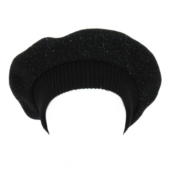 Béret Parisienne Héritage par Laulhère - Noir Lurex Argent