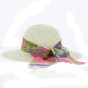 Floppy Hat Straw Scarf Pink and Blue - Traclet