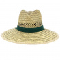 Traveller Columbia Straw Hat Green Ribbon - Dorfman Pacific Co