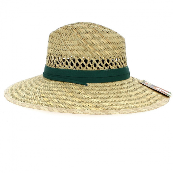 Traveller Columbia Straw Hat Green Ribbon - Dorfman Pacific Co