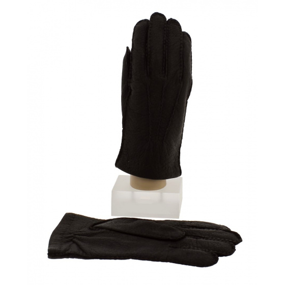 Unlined Black Peccary Gloves - Traclet