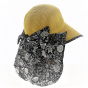 Palmira Straw Floral Paper Cap Yellow - Traclet