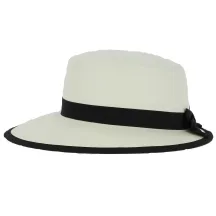 Panama Cap Bleached with Black Ribbon - City Sport Reference: 1766 | Traclet Hat Shop