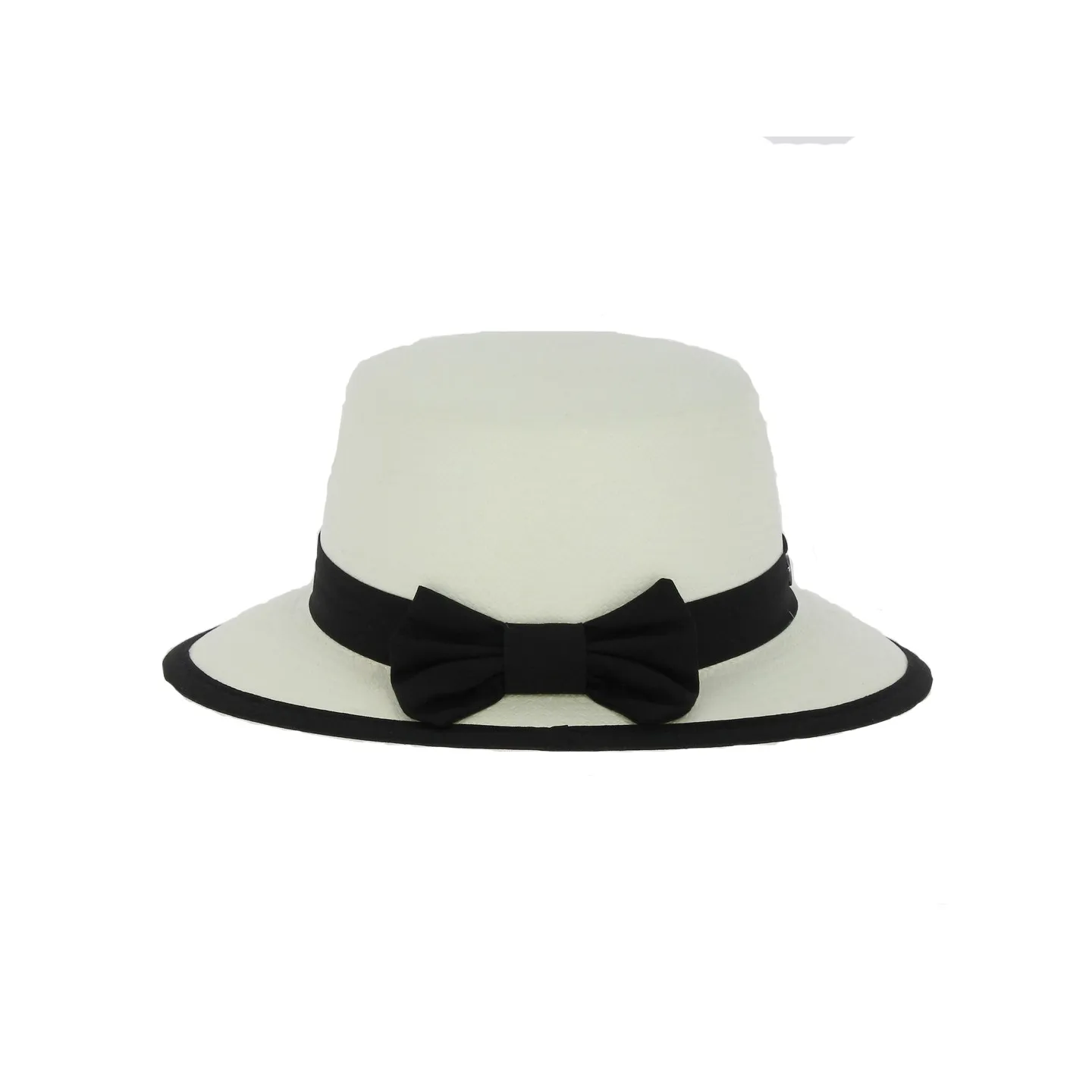 Panama Cap Bleached with Black Ribbon - City Sport Reference: 1766 | Traclet Hat Shop