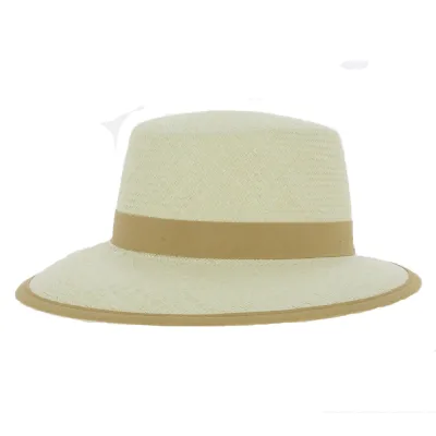Panama Straw Guiditta Cap with Brown Ribbon Reference: 2657 | Traclet Hat Shop