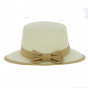 Panama straw cap with Camel ribbon - City sport