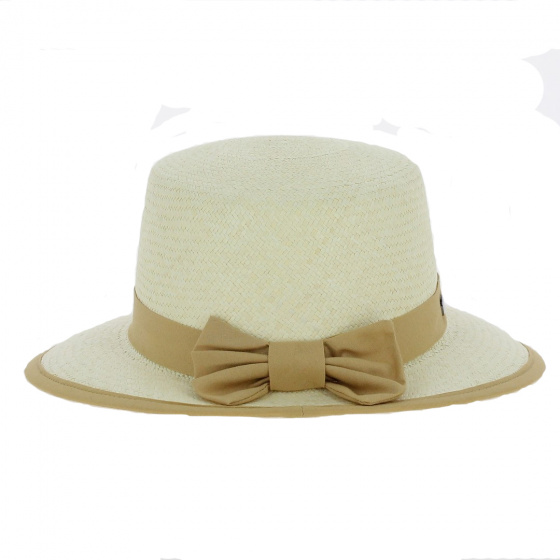 Casquette Paille de Panama Ruban Camel - City sport