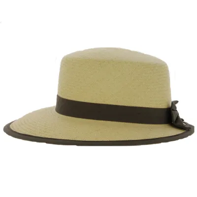 Panama Cap with Brown Ribbon - City Sport Reference: 120 | Chapellerie Traclet