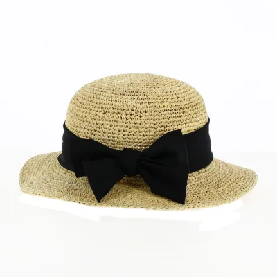 Natural Raffia Sun Hat with Bow - Traclet Reference: 18119 | Traclet Hat Shop