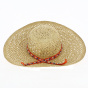 Blajor Wide Brim Hat Natural Orange Straw - Crambes