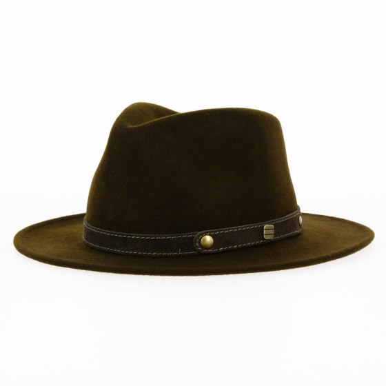 Brown Wool Felt Fedora Hat Barico - Traclet