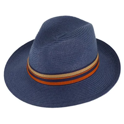 Navy Paper Straw Caprera Fedora Hat - Traclet Reference: 18125 | Traclet Hat Shop