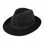 Black Wool Felt Fedora Hat