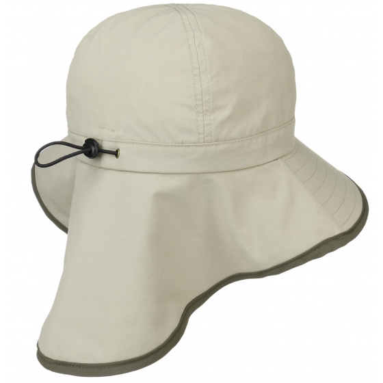 Beige Outdoor Bucket Hat with Neck Flap - Stetson