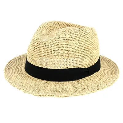 Raffia trilby hat - Dusty