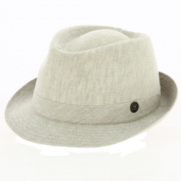 Rufin Trilby Hat Beige Linen - Traclet