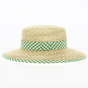 Straw Sun Hat with green ribbon - Traclet