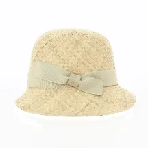 Maithe straw cloche hat - Natural Reference: 6444 | Traclet Millinery