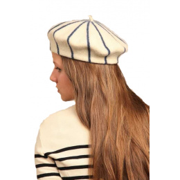 Beret Français - grey striped beret