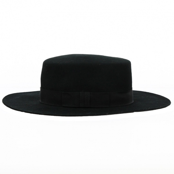 Black Wool Felt Hat - Traclet