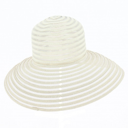 Transparent Beige Wide-Brimmed Hat - Traclet