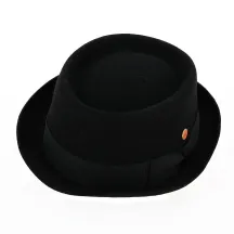 Porkpie Laine Gareth Noir - Mayser Reference : 1317 | Chapellerie Traclet