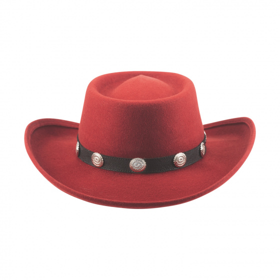 Chapeau Western Close Friend Feutre Laine Rouge - Bullhide