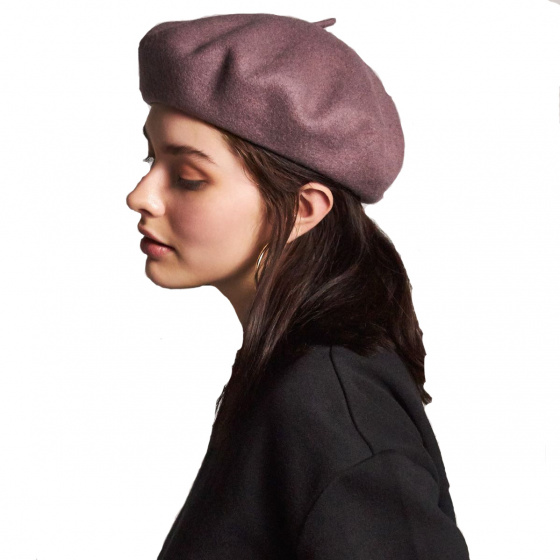 Mauve Wool Audrey Beret - Brixton