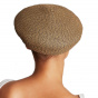 Audrey Paper Straw Beret Beige & Navy - Brixton