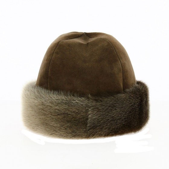Cossack Fur & Sheepskin Toque / Ushanka Hat Brown - Traclet