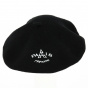 Paris Beret with Eiffel Tower embroidery Paris Wool Black - Traclet