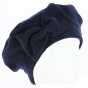 Navy Blue Knotted Fleece Beret - Traclet