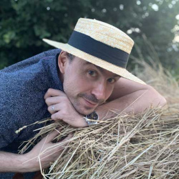 Natural Straw Boater Traclet