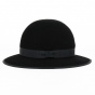 Black Wool Felt Chouan Wide Brim Hat - Traclet