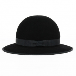 Black Wool Felt Capeline Chouan Hat - Traclet