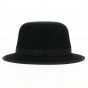 Black Wool Felt Capeline Hat - Traclet
