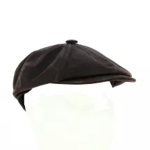 Casquette Cuir Wayne Marron - Traclet Reference : 18224 | Chapellerie Traclet